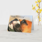 Happy Jubileum Boxer Dog Wenskaart Kaart (Gele Bloem)