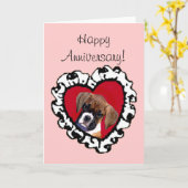 Happy Jubileum Boxer puppy wenskaart Kaart (Gele Bloem)