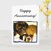 Happy Jubileum Boxer Wenskaart Kaart (Gele Bloem)