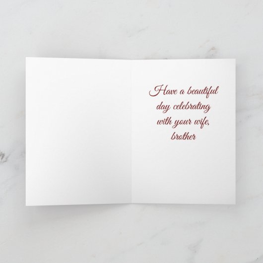 ***HAPPY JUBILEUM** BROEDER EN VROUW KAART (Binnen)