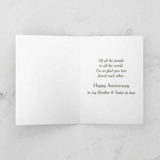 Happy Jubileum Brother & Zuster-in-law Couple C Kaart (Binnen)