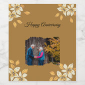 Happy Jubileum bruiloft Wijn Etiket (Enkel label)