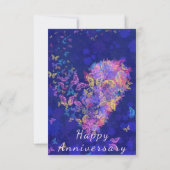 Happy Jubileum Card Butterfly Heart Romantic Kaart (Achterkant)