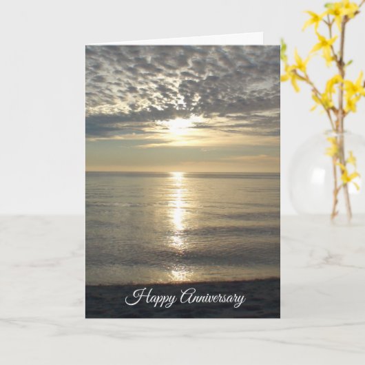 Happy Jubileum Card  Cloudy Sunset Kaart (Gele Bloem)