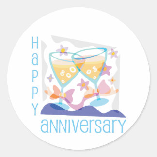 "Happy Jubileum" Champagne ontwerp Ronde Sticker