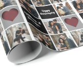 Happy Jubileum Chic Custom Couple Photo Collage Cadeaupapier (Rol Hoek)