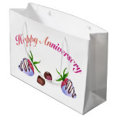 Happy Jubileum Chocolate - Dekte aardbeien Groot Cadeauzakje (Achterkant Gekanteld)