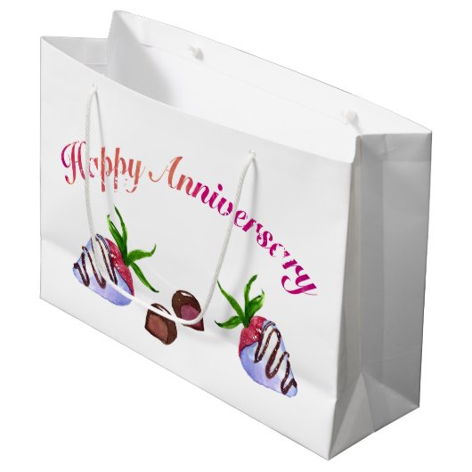 Happy Jubileum Chocolate - Dekte aardbeien Groot Cadeauzakje (Voorkant Gekanteld)