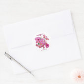 Happy Jubileum Chrysanthemum Daisy Floral Cute Ronde Sticker (Envelop)