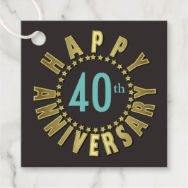 Happy Jubileum Circle of Stars Gold ID173 Bedankjes Labels