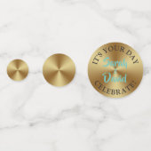 Happy Jubileum Circle of Stars Gold ID173 Confetti (Achterkanten)