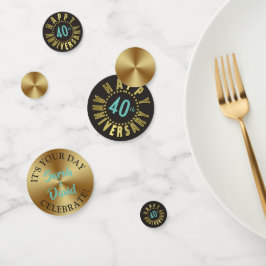 Happy Jubileum Circle of Stars Gold ID173 Confetti