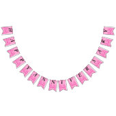 Happy Jubileum Cluster Helder Roze Liefdesharten Vlaggetjes (Alle)