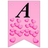 Happy Jubileum Cluster Helder Roze Liefdesharten Vlaggetjes (Tweede vlag)