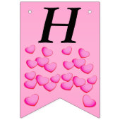 Happy Jubileum Cluster Helder Roze Liefdesharten Vlaggetjes (Eerste vlag)