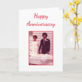 Happy Jubileum Couple-foto Kaart (Gele Bloem)