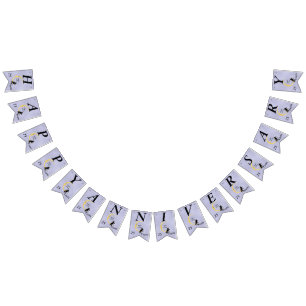 Happy Jubileum Couple op Crescent Moon Stars Vlaggetjes