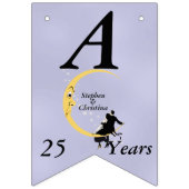 Happy Jubileum Couple op Crescent Moon Stars Vlaggetjes (Tweede vlag)