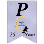 Happy Jubileum Couple op Crescent Moon Stars Vlaggetjes (Derde vlag)