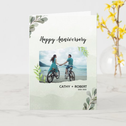 Happy Jubileum Custom Branded Gevouwen Groet Kaart (Gele Bloem)