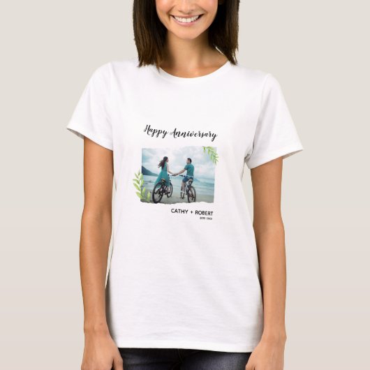 Happy Jubileum Custom Branded Wit T-shirt (Voorkant)