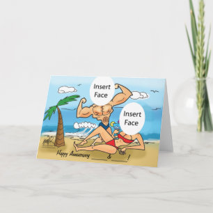 Happy Jubileum Custom Foto Caricature Kaart