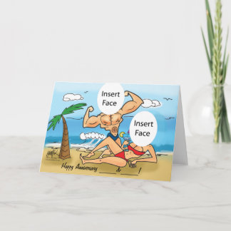 Happy Jubileum Custom Foto Caricature Kaart