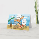 Happy Jubileum Custom Foto Caricature Kaart (Voorkant)