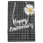 Happy Jubileum Daisy op Gingham Medium Gift Bag Cadeauzakje (Voorkant)