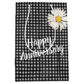 Happy Jubileum Daisy op Gingham Medium Gift Bag Medium Cadeauzakje (Voorkant)
