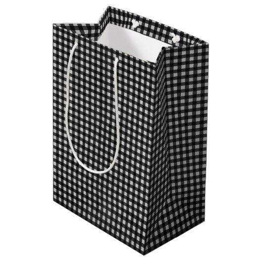 Happy Jubileum Daisy op Gingham Medium Gift Bag Medium Cadeauzakje (Achterkant Gekanteld)
