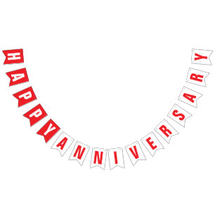 HAPPY JUBILEUM DECOR, ROOD + WIT VLAGGETJES