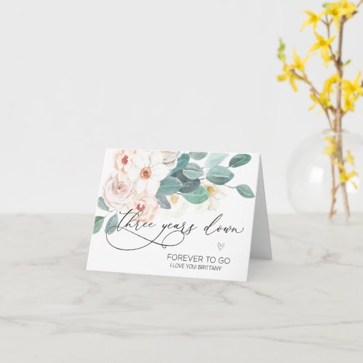 Happy Jubileum Derde bruiloft Jubileum 3e ca Kaart (Gele Bloem)