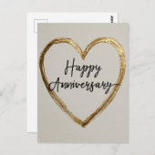 "Happy Jubileum" Design met Gold Heart Briefkaart (Voorkant / Achterkant)