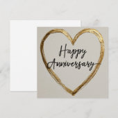 "Happy Jubileum" Design met Gold Heart Feestdagenkaart (Voorkant / Achterkant)