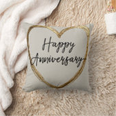 "Happy Jubileum" Design met Gold Heart Kussen (Deken)
