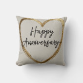 "Happy Jubileum" Design met Gold Heart Kussen (Voorkant)