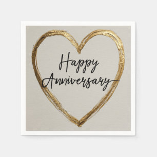 "Happy Jubileum" Design met Gold Heart Servet