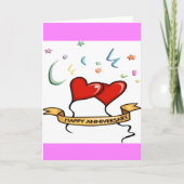 Happy Jubileum- en hartballonnen Kaart (Voorkant)