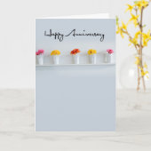 Happy Jubileum Flowers in Row Kaart (Gele Bloem)