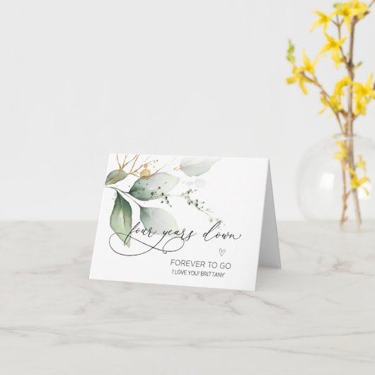 Happy Jubileum Forth Wedding Jubileum 4e Kaart (Gele Bloem)