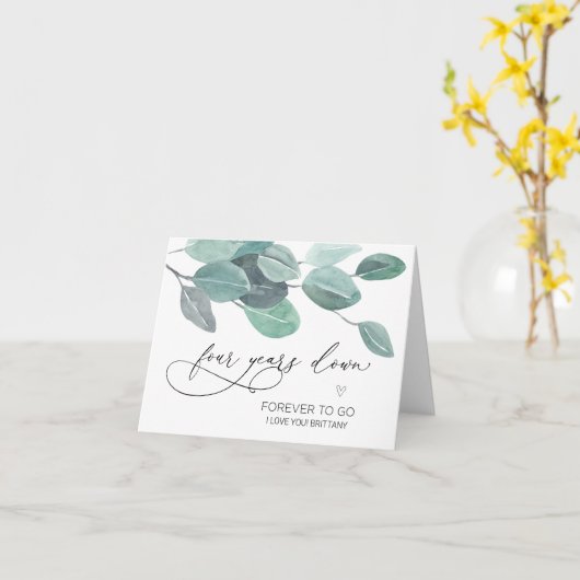 Happy Jubileum Forth Wedding Jubileum 4th    Kaart (Gele Bloem)