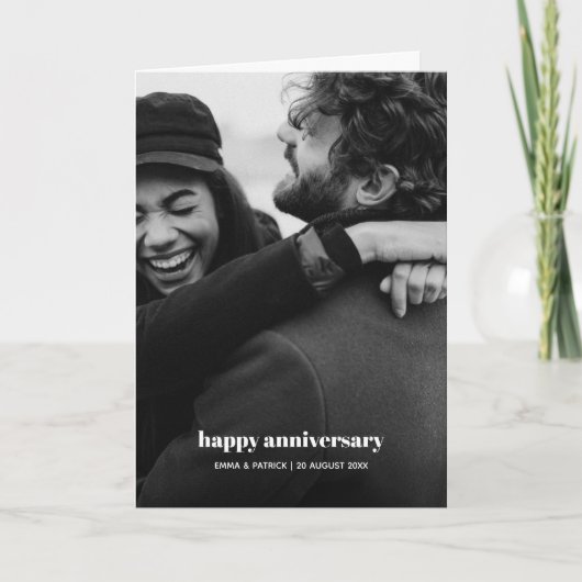 Happy Jubileum foto Trendy Romantische Kaart (Voorkant)