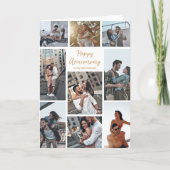 Happy Jubileum Fotocollage Romantisch Modern Kaart (Voorkant)