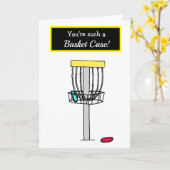 Happy Jubileum, Funny Disc Golfer Basket Hoesje Kaart (Gele Bloem)