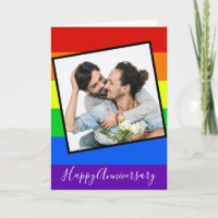 Happy Jubileum Gay Couple Foto Aangepaste regenboo