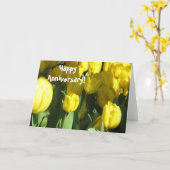 Happy Jubileum Gele tulp wenskaart Kaart (Gele Bloem)
