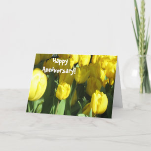 Happy Jubileum Gele tulp wenskaart Kaart