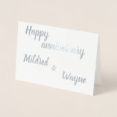 Happy Jubileum gepersonaliseerde namen Folie Kaarten (Voorkant)