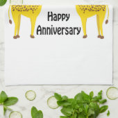 Happy Jubileum Giraffes Theedoek (Gevouwen)